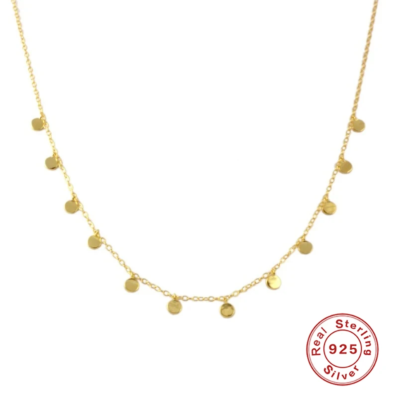 Минимализм ROXI круглые маленькие бусины с заклепками женское колье до ключицы из