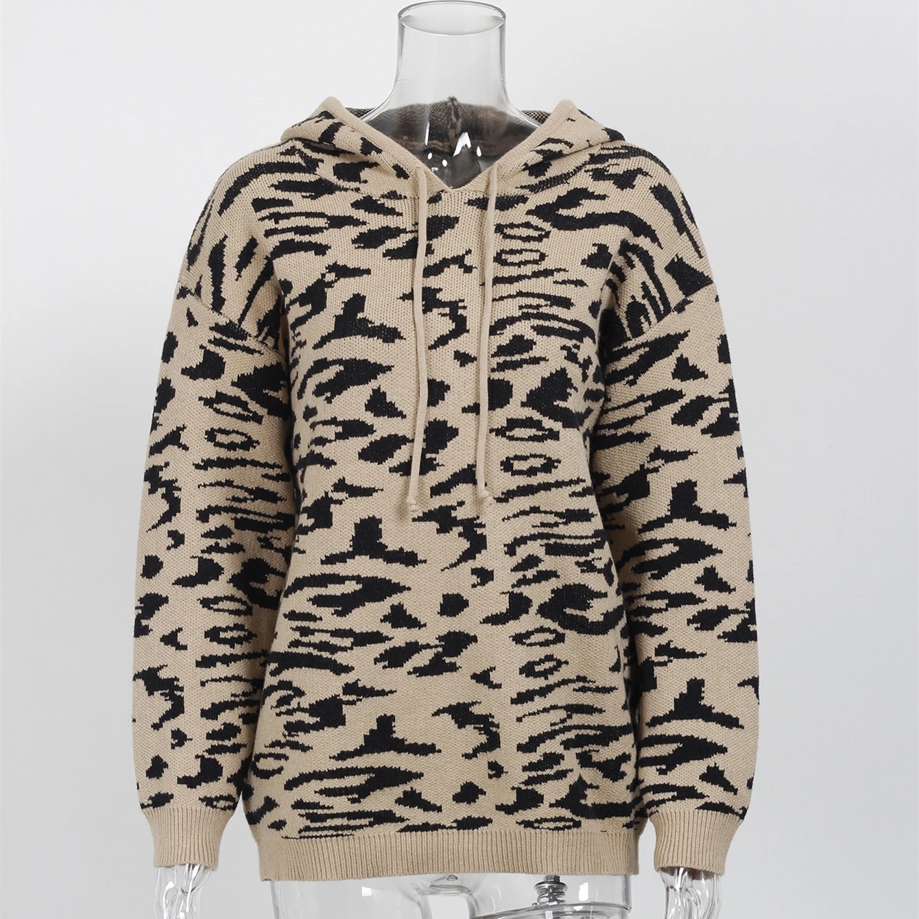 

Leopard Hooded Sweater New In Autumn and Winter 2021 Women