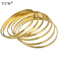 7pcsset bohemian gold color circle metal bracelet set for women punk boho beach bangle female stainless steel jewelry gift 55mm
