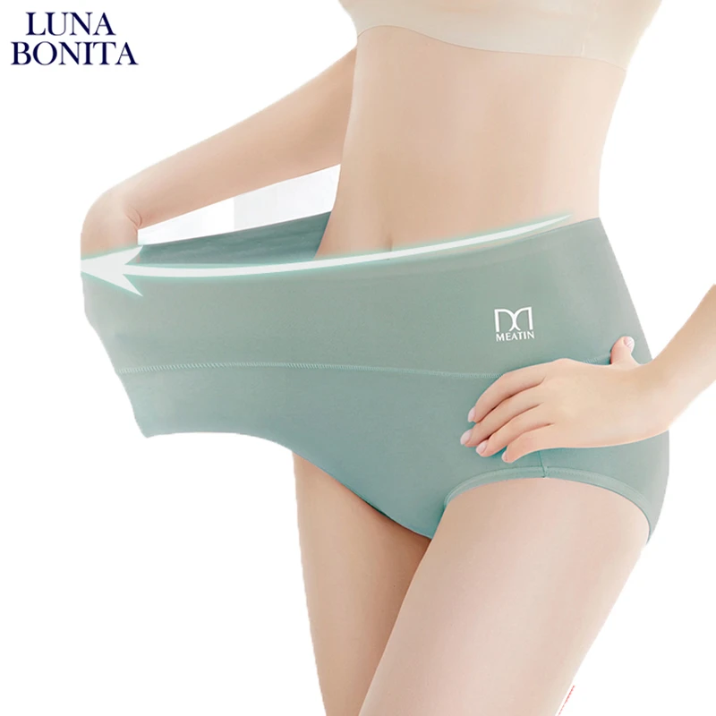 

Sexy High-Waisted Cotton Panties For Women's Plus Size Lingerie Soft Briefs Comfortable Briefs Hip-Lifting Waistband Underwear