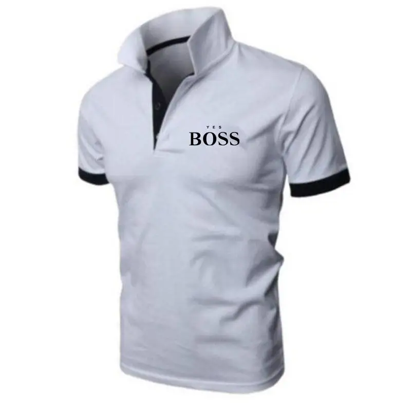 

Summer sports and leisure men's fashion printed polo shirt boss boutique casual business short-sleeved cotton lapel jacket