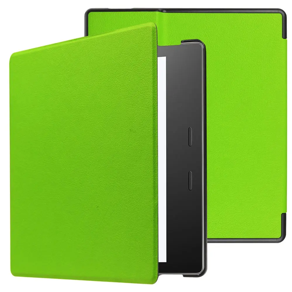 Для Amazon Kindle Oasis 3 7,0 Чехол Smart Wake Up Флип кожаный чехол для Amazon Kindle Oasis 2 7,0 сплошной цвет - Цвет: Зеленый