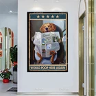 Подходит для породы золотистый ретривер со вставкой-любителей собак будет корма здесь плакат дома гостиной Туалет Декор печать на Wall Art художественная обувь в стиле ретро, с подошвой из плакат