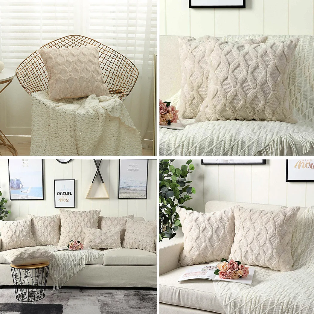 

50*50cm 1x Pillow Case Material Polyester Geometric Diamond Block Room, Bedroom, Study, Office, Cafeteria