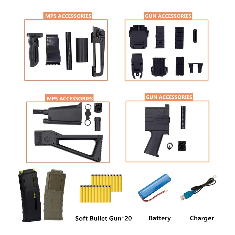 Совместимость для Nerf Электрический мягкой пулей пистолет аксессуары СТП мульти