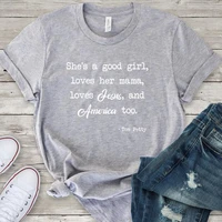 shes a good girl love her mom womens short sleeve 100 cotton funny letter print graphic o neck tshirt drop shipping y2k top