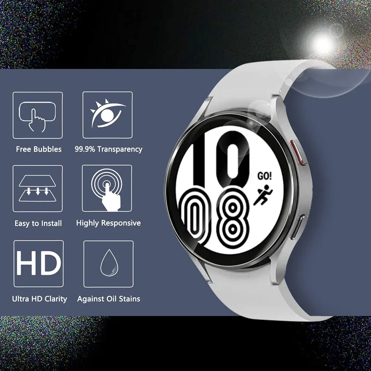 Закаленное стекло для Samsung Galaxy Watch 4 40 мм 44 защитная пленка на весь экран samsung Glaxy watch