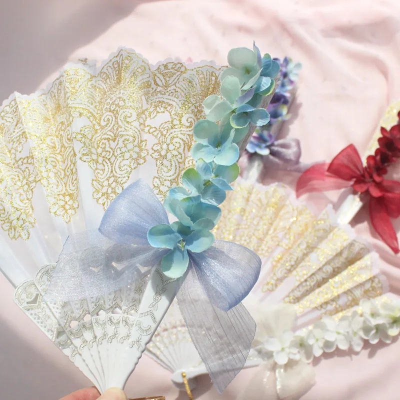 Оригинальный Роскошный позолоченный веер ручной работы в дворцовом стиле с