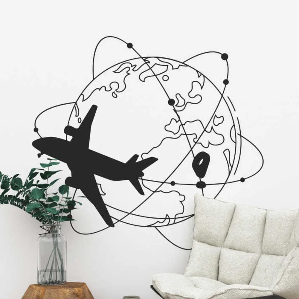 Большая Дорожная карта мира Настенная Наклейка для спальни жилого дома кемпинга