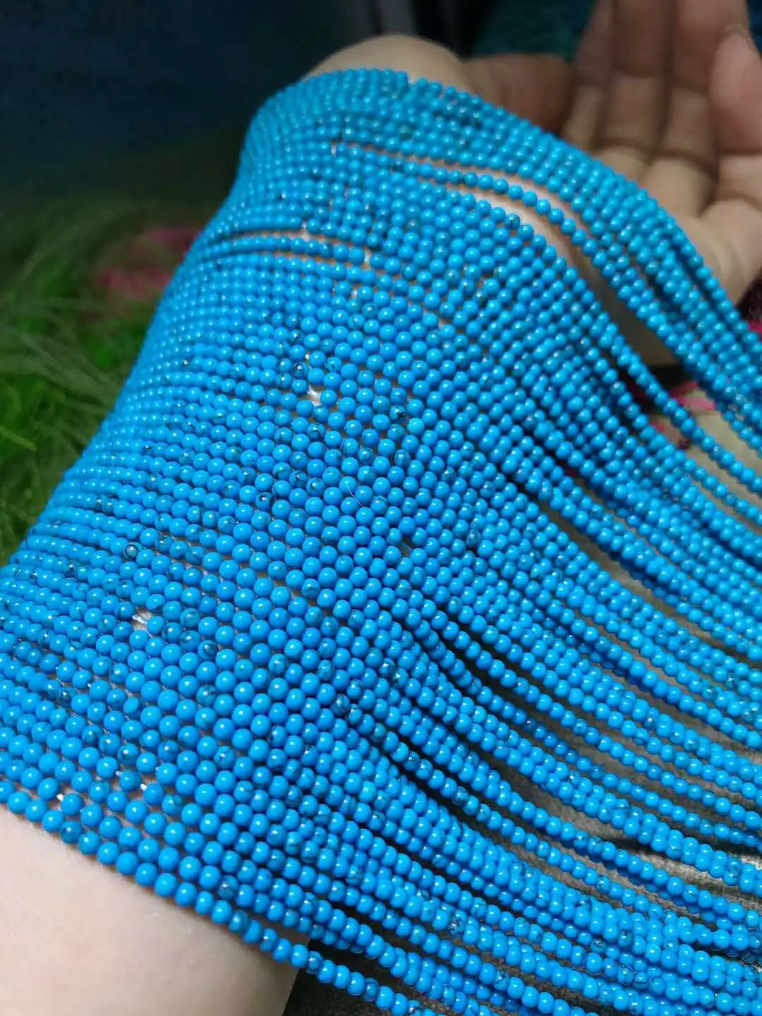 Бусины Из Натурального синего камня 2 мм 38 см