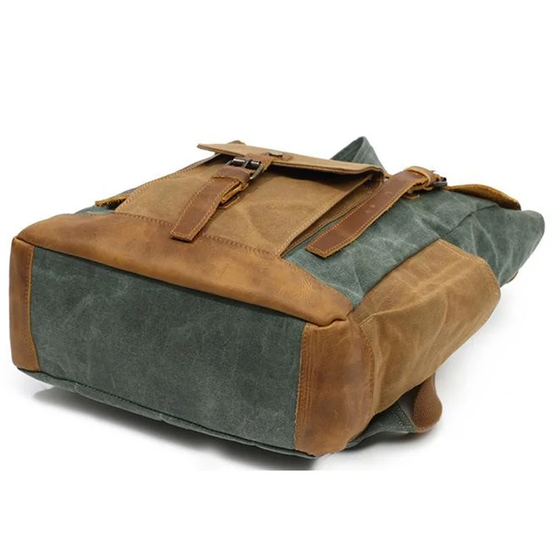 Рюкзак унисекс из вощеной кожи водонепроницаемый рюкзак для ноутбука 15 дюймов