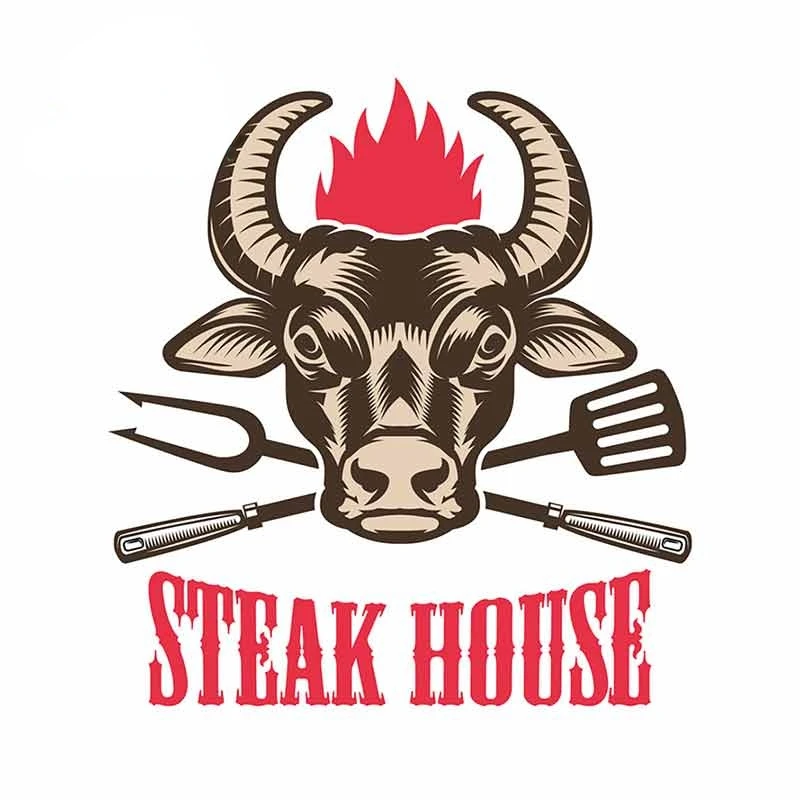 

Steak House Decor Decal Vinyl Car Wrap Sticker Waterproof Suitable For VAN ATV SUV Scratch-Proof Laptop accessories stickers