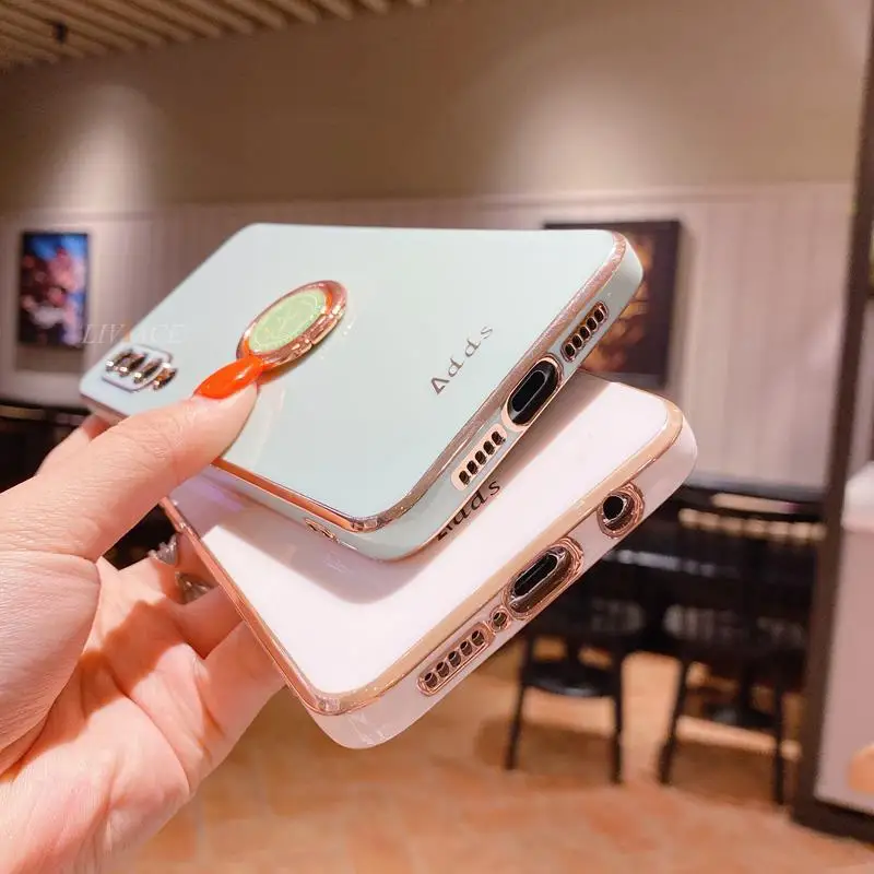 ring holder plating silicone phone stand case on for huawei p20 p30 p40 lite pro plus p smart 2019 psmart z plus 2018 cover free global shipping