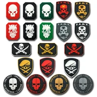 3d pvc skull rubber patches appliques tactical military decorative patches combat badges for cap backpack clothing caps