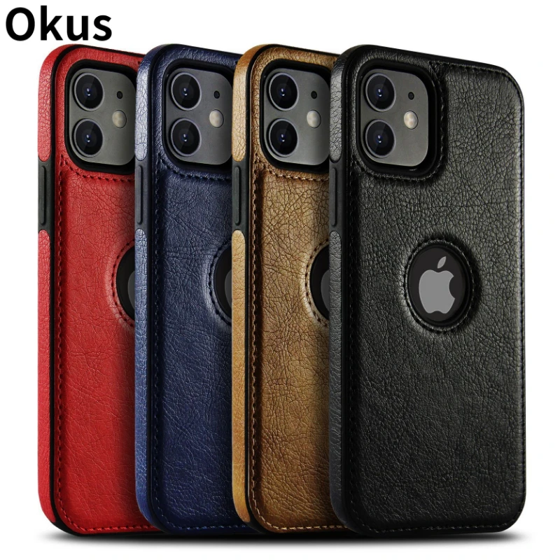 

Solid Color PU Leather Phone Case For iPhone 12Pro 11 12 Pro Max XR XS Max X 7 8 6 Plus 12Mini 13Pro Max 11 Slim Soft Back Cover