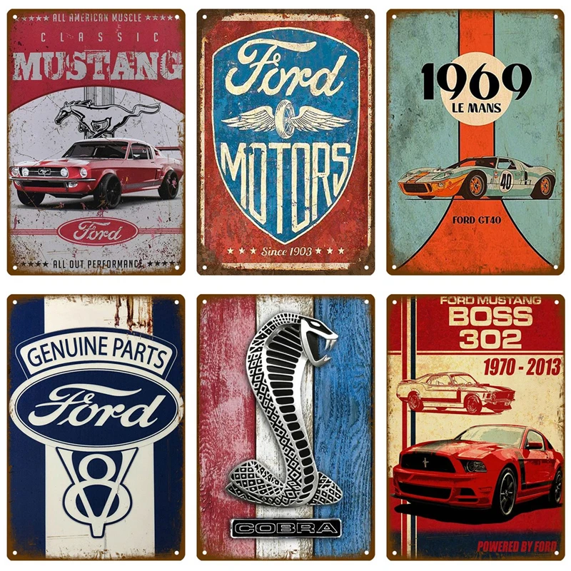 Фото Металлическая табличка Ford металлический плакат Оловянная настенные плакаты