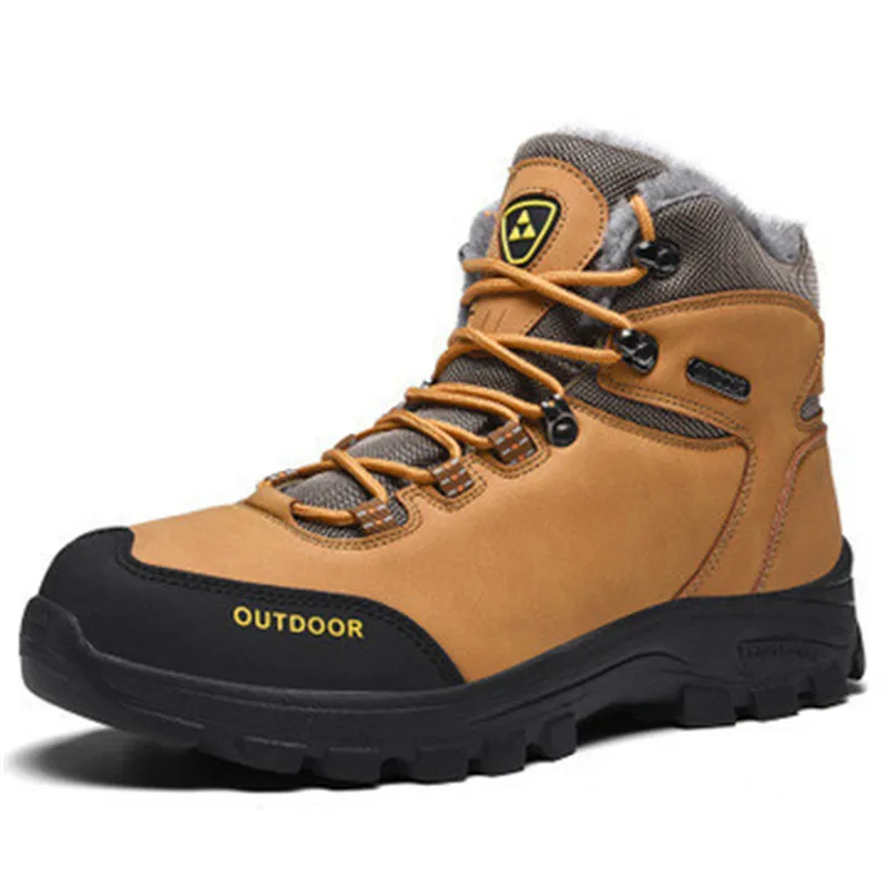 Мужские ботинки из натуральной кожи с мехом теплые зимние 2019 Мужская зимняя