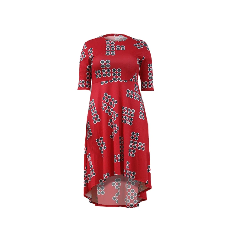 2020 Women Winter Dress O-Neck Half Sleeve Sexy Fashion Night Club Party Plus Size Loose Print Dresses L-4XL GL1100 | Женская одежда