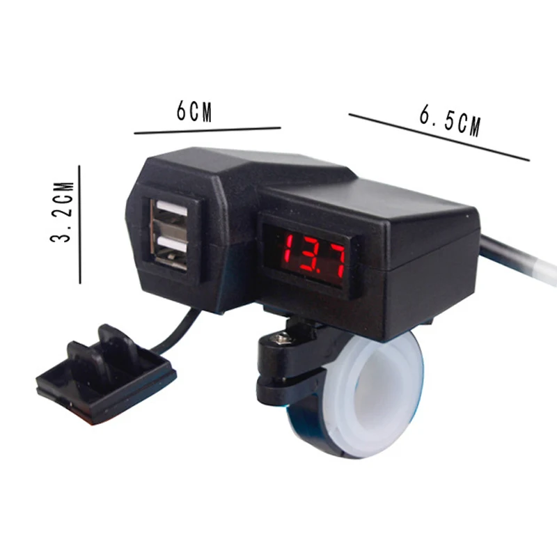 

Зарядное устройство для мотоцикла с двумя USB-портами, 12 В