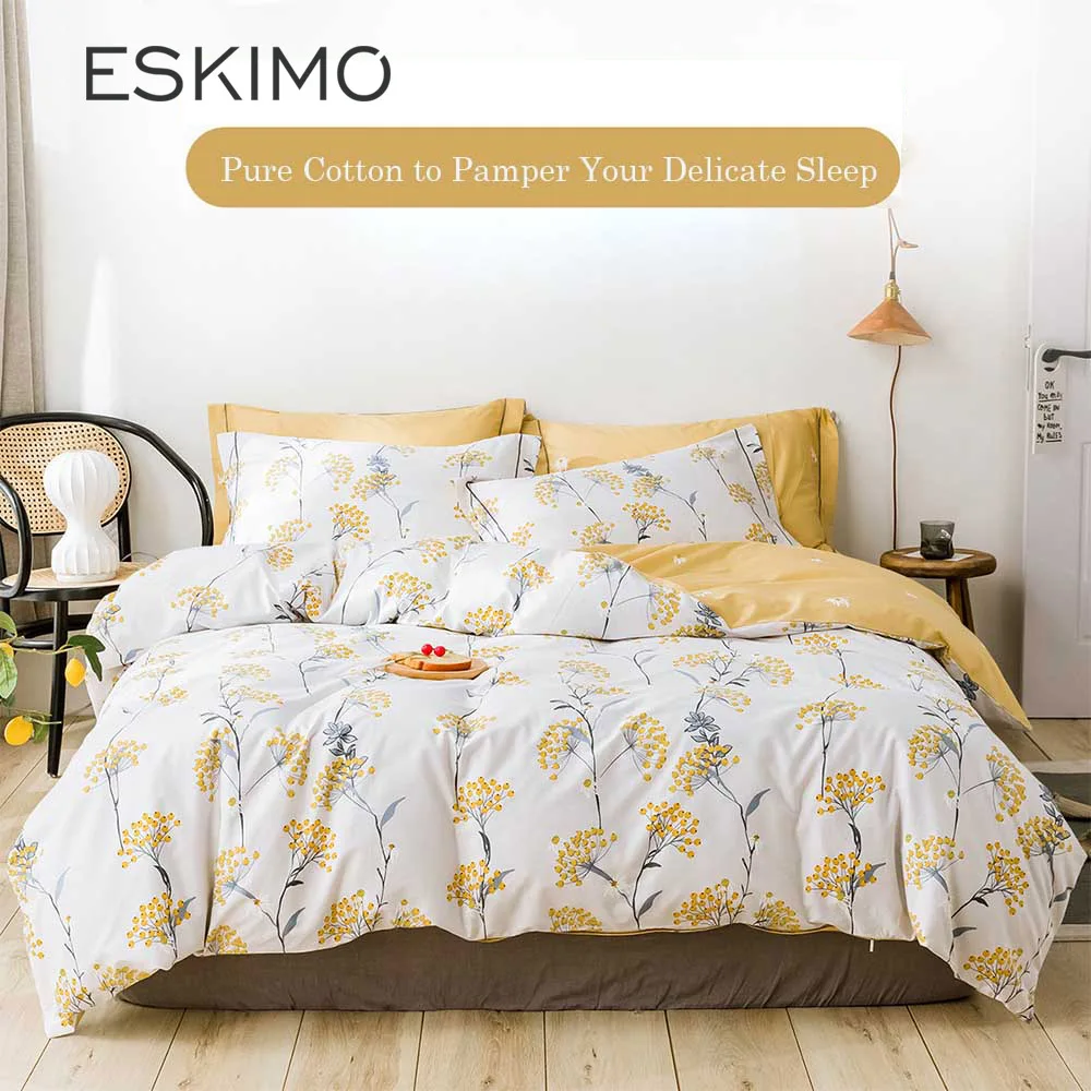 Комплект постельного белья Eskimo в стиле кантри 4 шт. маленький свежий пододеяльник
