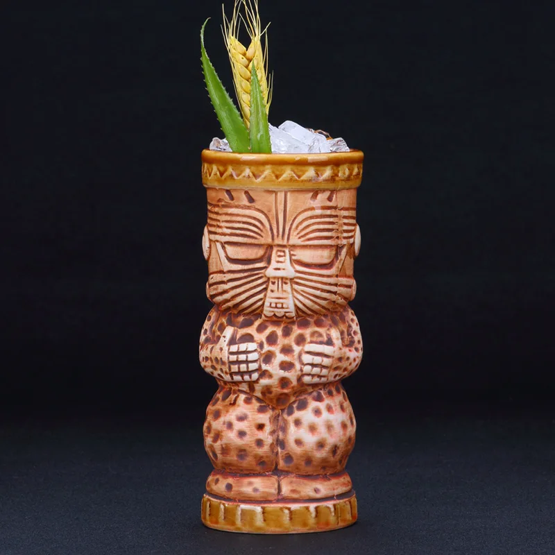 

340ml Ceramic Tiki Mug Creative Porcelain Beer Wine Mug Cup Bar Tool