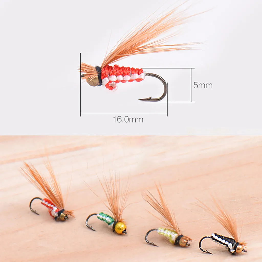 

40Pcs Mosquito Shape Fly Fishing Lure Insect Bait Fishhook Realistic Scud Fly Fishing Hooks For Trout Fishing Artificial Bait