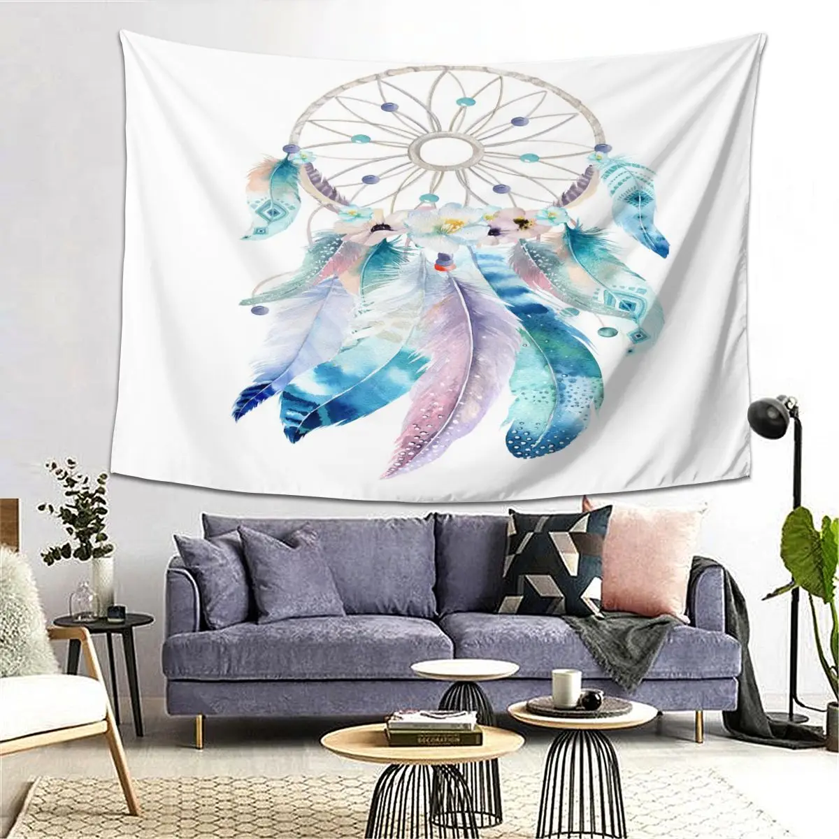 Ловец снов с 3D принтом маленький 95x73 см настенный гобелен недорогой подвесной