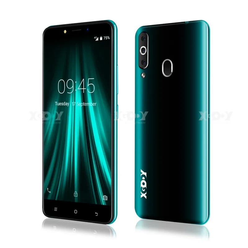 Green XGODY K20Pro 5," 18:9 Смартфон Android 6,0 Dual 4G Sim 2 Гб 16 Гб MTK6737 четырехъядерный 2300 МП WiFi мАч отпечаток пальца мобильный телефон - Цвет: Green