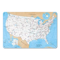 map of united states usa roads highways interstate system travel decorative classroom 36x24 metal tin sign metal posters posters