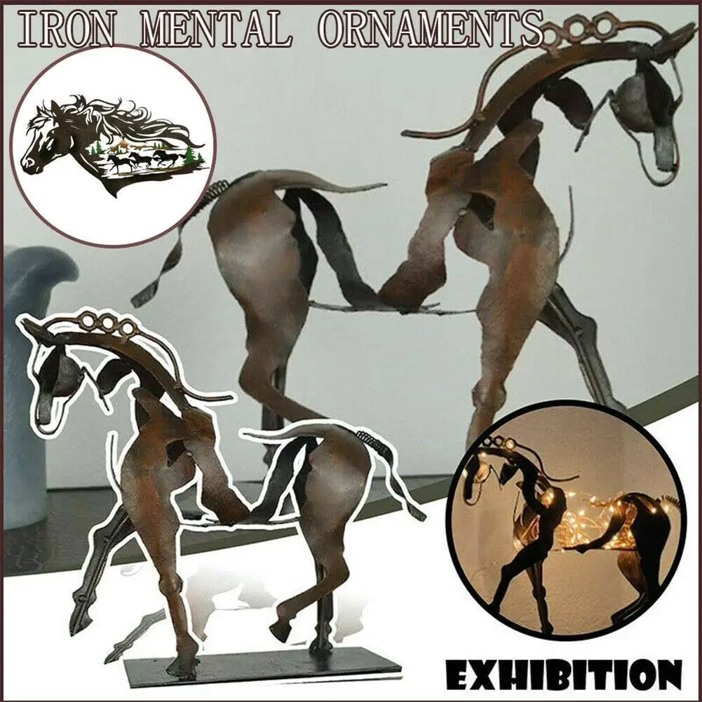 Скульптура 3d лошадь украшение светящиеся несветящиеся кованые металлические
