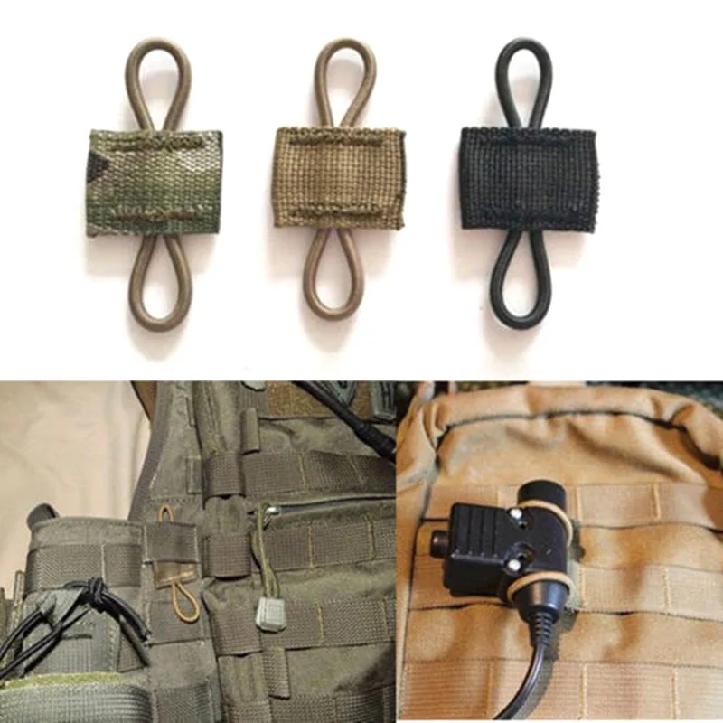 3pcs Tactical Molle Ribbon Buckle Binding Retainer for PTT Antenna Stick Pipe