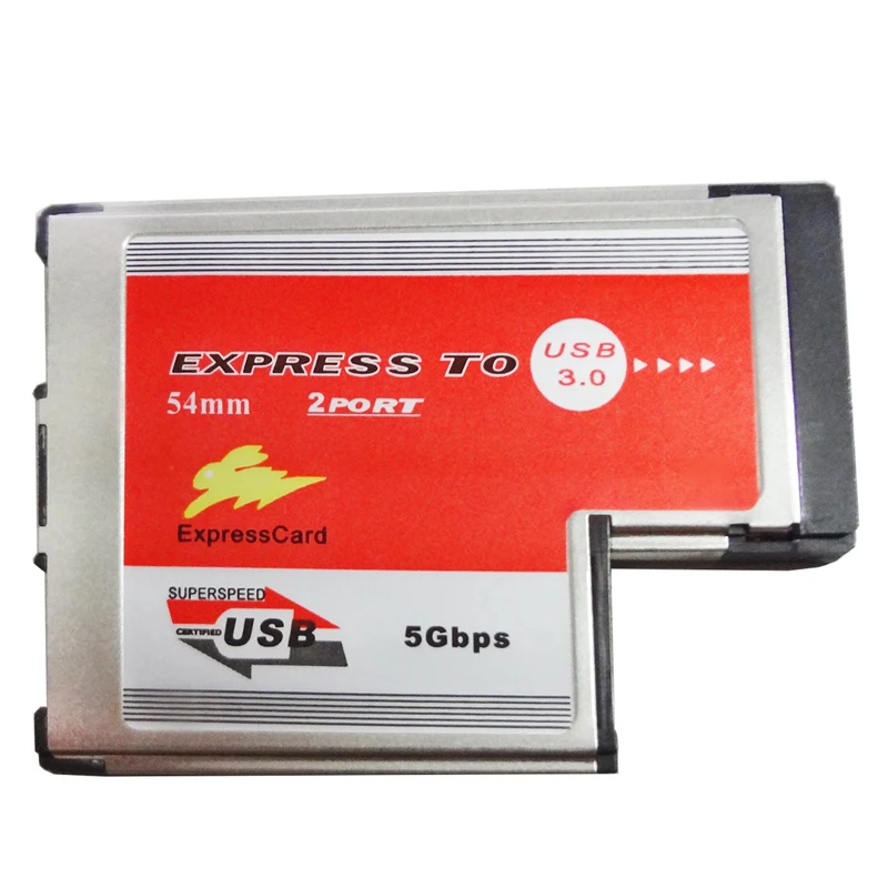 2 Dual Ports USB 3.0 HUB Express Card ExpressCard 54mm Hidden Inside USB3.0 Adapter ASMedia ASM1042 Chip For Laptop Notebook NEW |