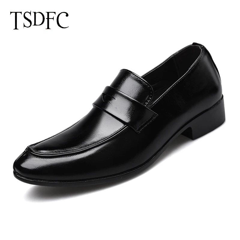 

Hot Sale Men Business shoes Big Size 47 48 Formal Leather Brown Men Loafers Dress Shoes Fashion Mens Casual Shoes Zapatos Hombre
