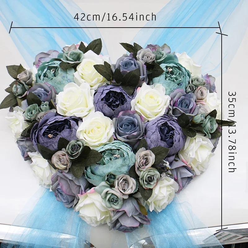 

1 set Artificial Flower Wedding Car Decor Kit Romantic Silk Fake Rose Peony Flowers Valentine's Day Gift Party Festival Supplies