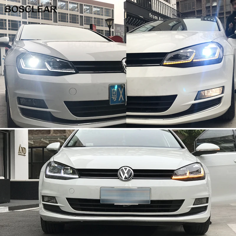 Автомобильный Стайлинг для VW Golf 7 MK7 светодиодный ная фара Golf7.5 R дизайн линии DRL Hid