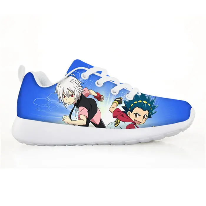 Изготовленный на заказ Мода: Beyblade Burst с рисунком, детская спортивная обувь для детского сада для мальчиков и девочек; повседневные туфли на плоской подошве дышащие туфли на шнуровке - Цвет: Армейский зеленый