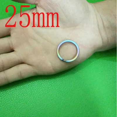 Multicolor 25MM 10 шт. многоцветное титановое разделенное кольцо TC4, брелок с двойной петлей, держатель для ключей, подвесная Пряжка, аксессуары для повседневного использования, фонарик J205 - Цвет: Multicolor 25MM