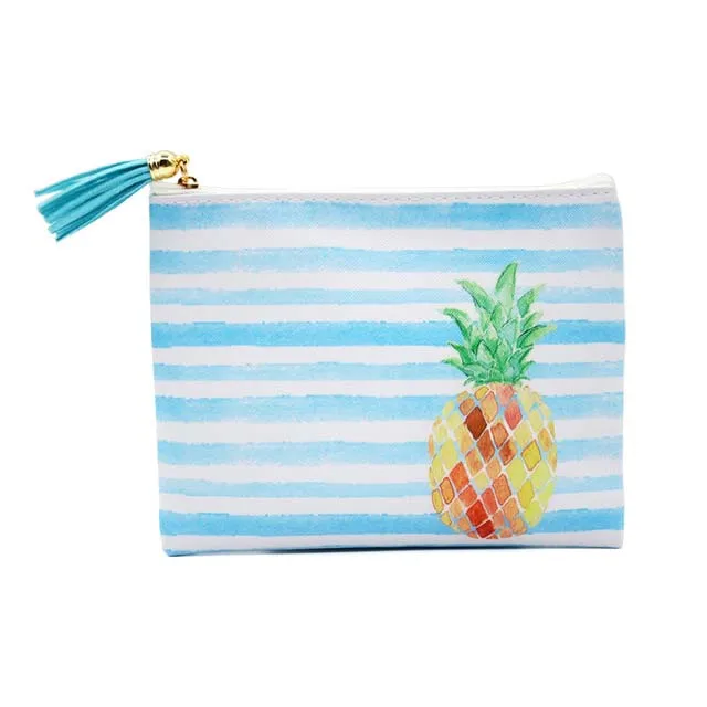 Женская косметичка в полоску Сумка с принтом женская сумка клатч на молнии