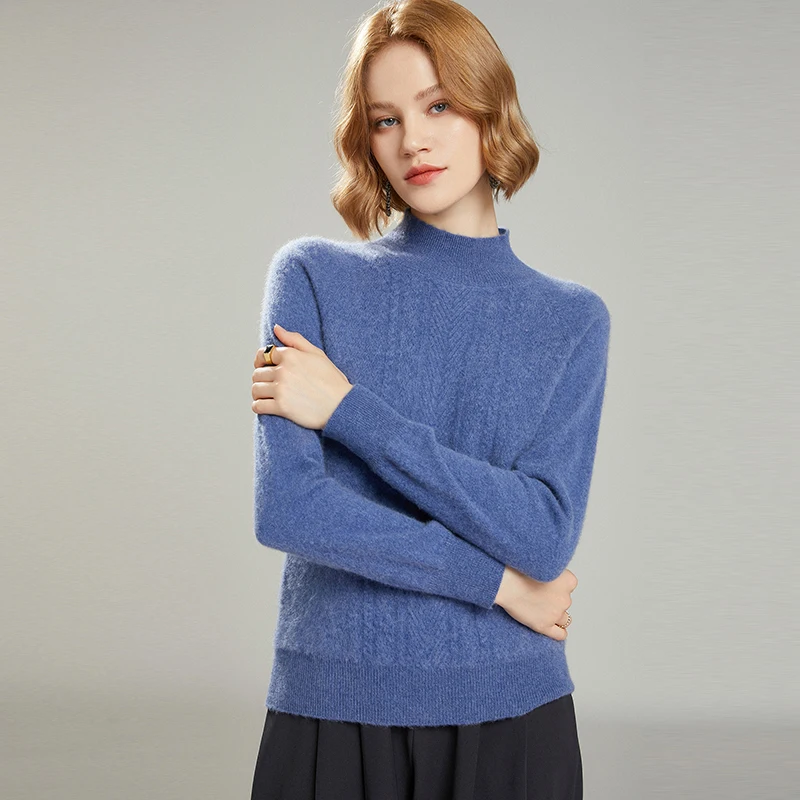 

MeetMetro Women Sweater Turtleneck Cashmere Pullovers Women Knitted Sweater Soft Warm Winter Wool Sweaters Long Sleeve Top Solid