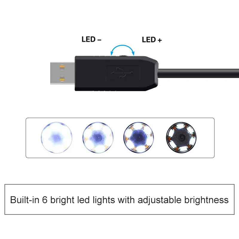 USB эндоскопическая камера объектив 7 мм миниатюрная Водонепроницаемая