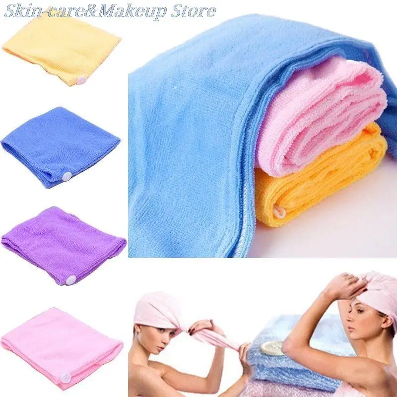 

Женское впитывающее полотенце из микрофибры, тюрбан, аксессуары для волос, банный халат, шляпа, разноцветные обертывания для волос для женщ...