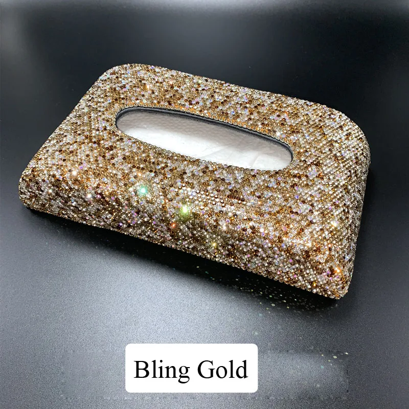 Изысканная Хрустальная Бриллиантовая роскошная коробка для салфеток автомобиля