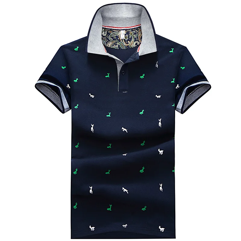 Dark Blue SJ22 Футболки с принтом муравья для мужчин, летняя рубашка поло с коротким рукавом, приталенная рубашка поло, Повседневная Уличная одежда, топы, Брендовые мужские рубашки для гольфа, Молодежные футболки - Цвет: Dark Blue SJ22