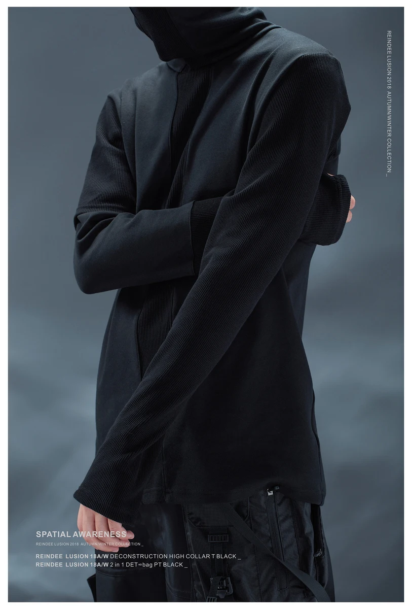 Reindee lusion deconstructed high collar t turtleneck  therma insulation techwear darkwear ninjawear streetwear