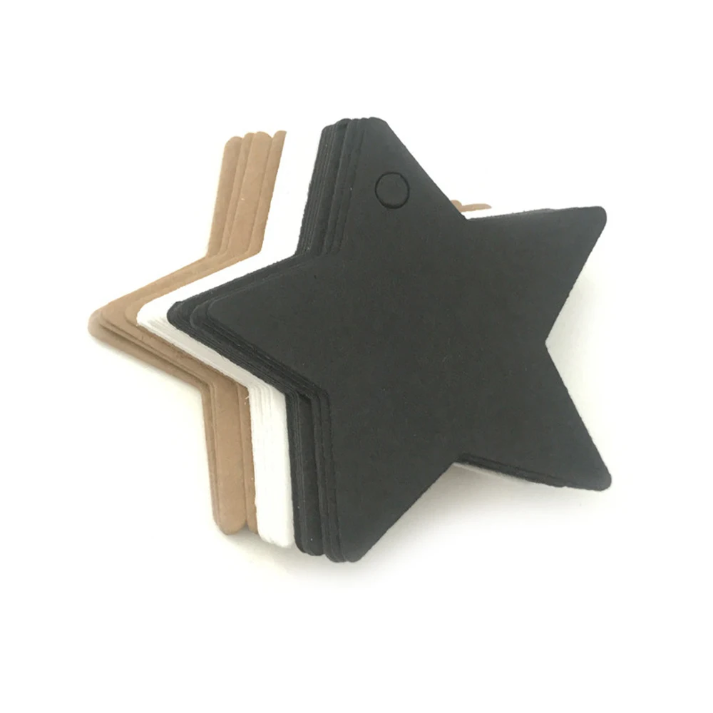 100 шт. звезда крафт бумага DIY багажные бирки закладки ручная роспись сделай сам