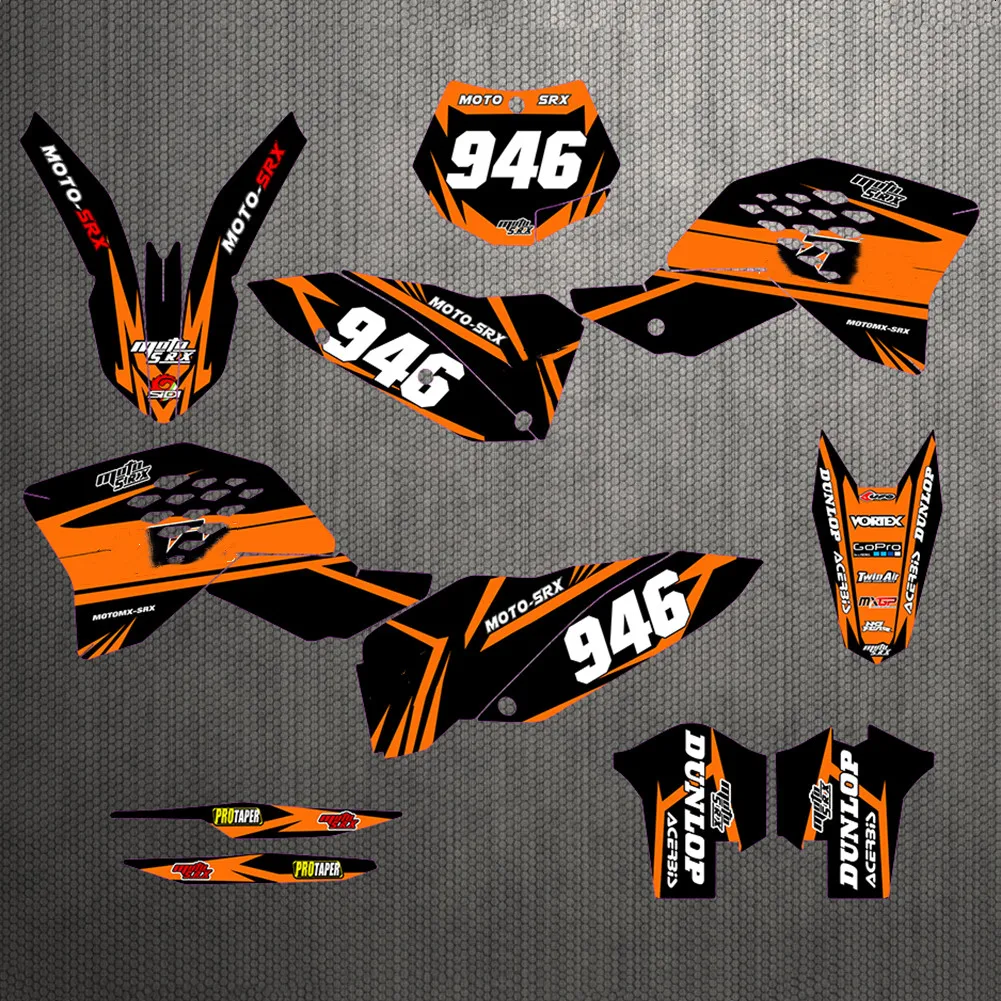 Пользовательские цифры графические Фоновые наклейки для KTM EXC EXC-F XCF XC-F 2008 2009 2010 SX-F