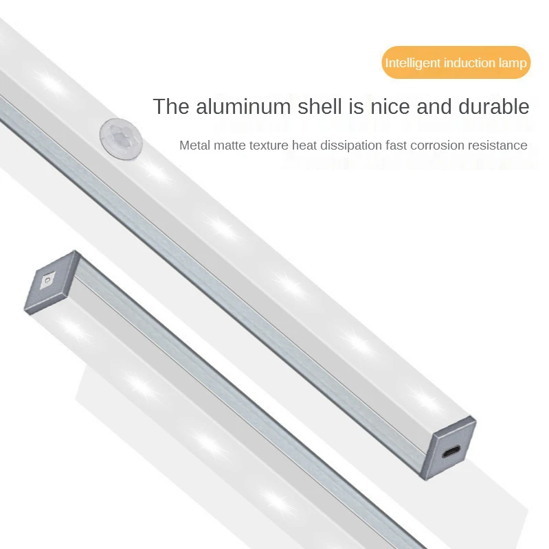 

Умный светодиодный ночсветильник с датчиком движения, освещение для шкафа, магнитные светильники с зарядкой от USB для шкафа, кухни, спальни