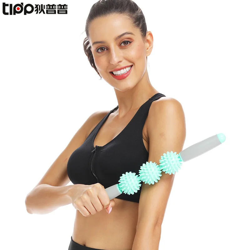 

Длинная шипа, 3 Шара, палочка для массажа, расслабление, тонкие ноги, Йога, фитнес оборудование, аксессуары для йоги