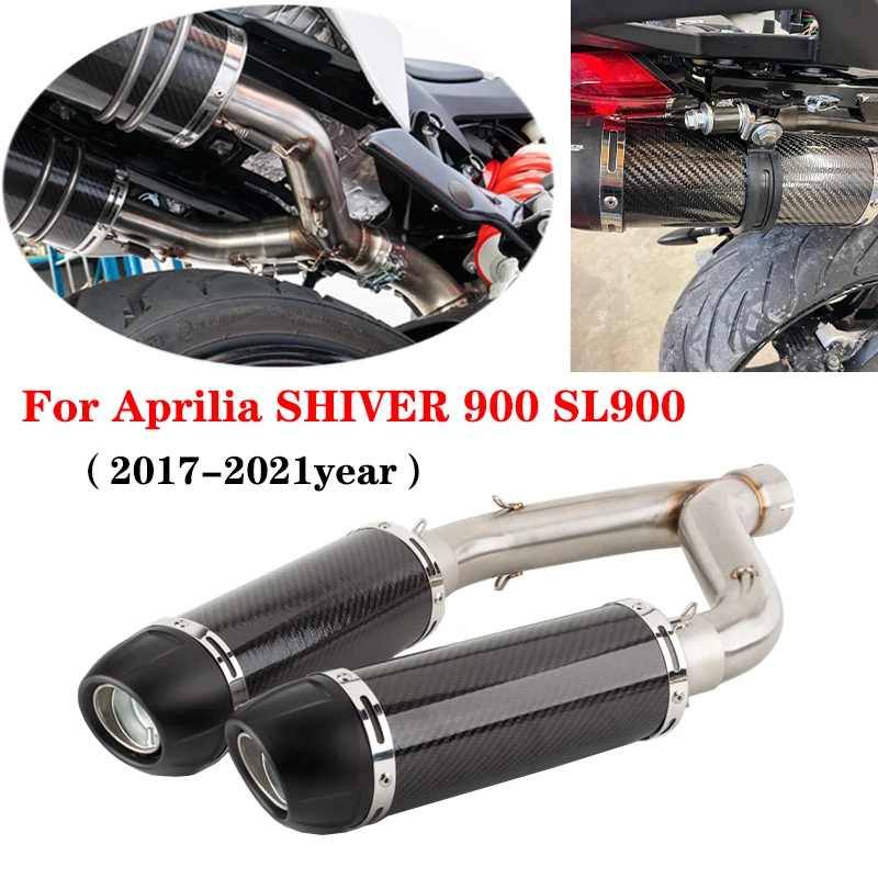 

For Aprilia SHIVER 900 2017 2018 2019 2020 2021 year SL900 Escape Slip-on Motorcycle Exhaust Muffler With Mid Link Pipe System