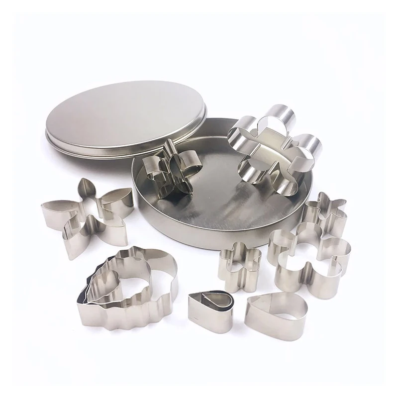 

12 Pcs Stainless Steel Cookie Biscuit DIY Lrregular Shape Mold Flower Shape Cutter Baking Mould Tools GYH Kitchen Tools